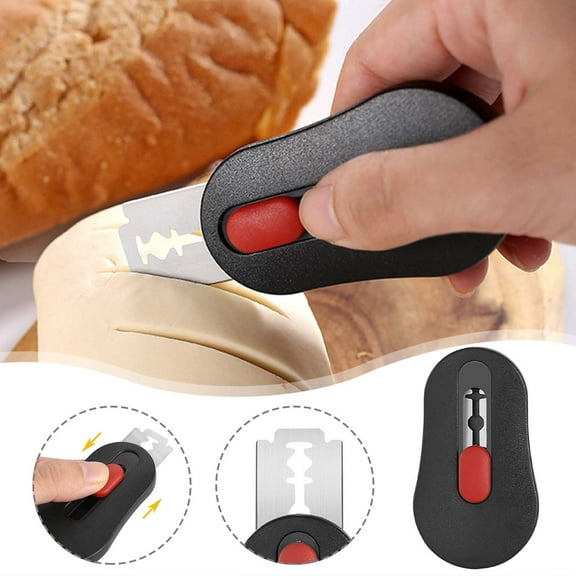 Bread Lame Scoring Tool, European Bread Baking Tool with Refrigerator Adsorption Design, Sharp Stainless Steel Blade for Artisan Bread, Mother's Day Gift Baking Accessory, 1.5*2.7in, Black