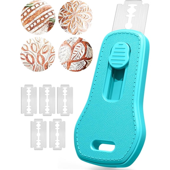 Bread Lame, Sourdough Scoring Tool with Extractable & Magnetic, Sour Dough Tools Cutter for Homemade Making, Knife Include 5 Razor Blades-Blue