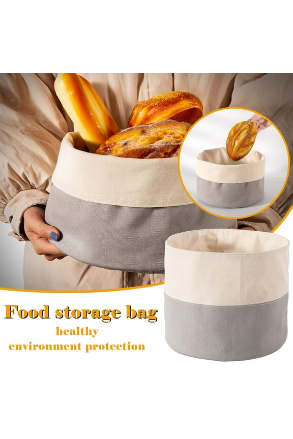 Bread Linen Storage Bag, Reusable Food Storage, 100% Cotton, Waterproof, Air-Tight, Eco-Friendly, Vegan, Kitchen, Pantry, Bread, Flour, Sugar, Snacks TOPLIU