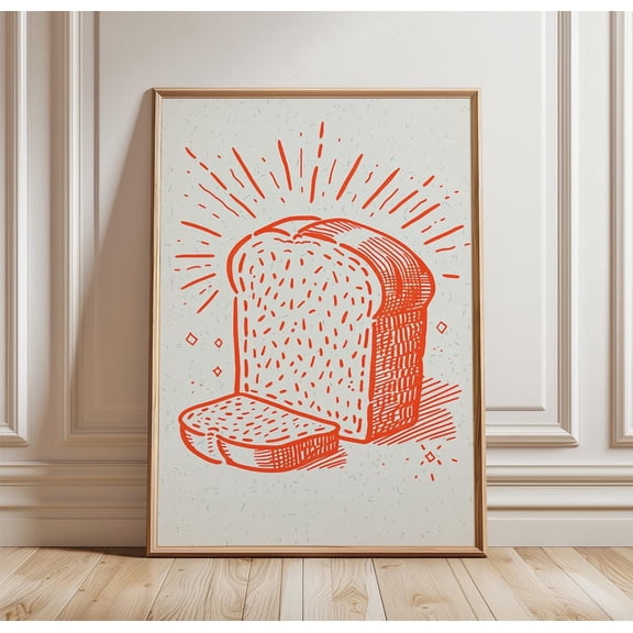 Bread Loaf Poster,Minimalist Kitchen Wall Art,Paper Print, Poster Only