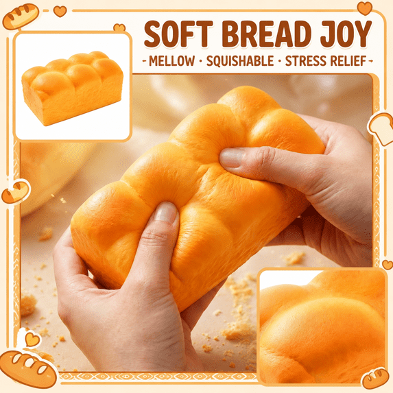 Bread Loaf Slow Rising Squishy Toys, Soft Squeeze Toys, Bread Loaf Slow ...