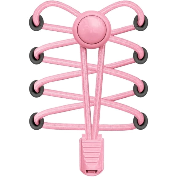 Bread Locks Elastic No Tie Shoelaces for Kids & Adults | 63" Adjustable Laces for Running, Training, Sneakers & Boots, Modern Pink