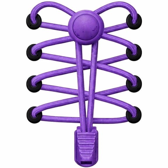 Bread Locks Elastic No Tie Shoelaces for Kids & Adults | 63" Adjustable Laces for Running, Training, Sneakers & Boots, Elite Purple
