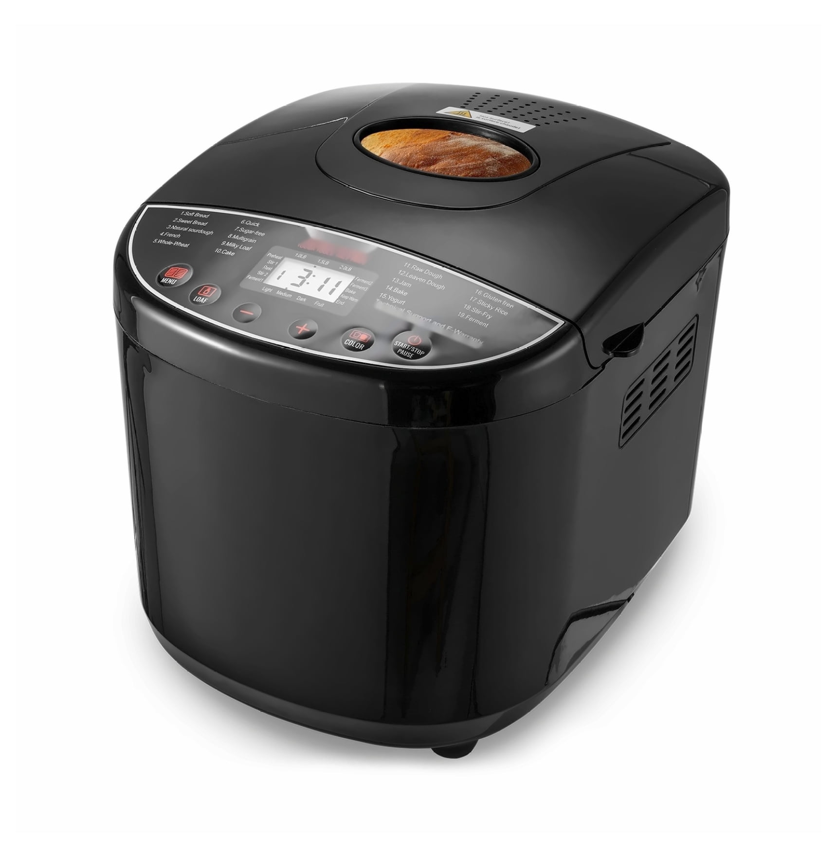 Bread Maker 2LB, 19-in-1 Automatic Dough Machine, Nonstick, 3 Crust ...