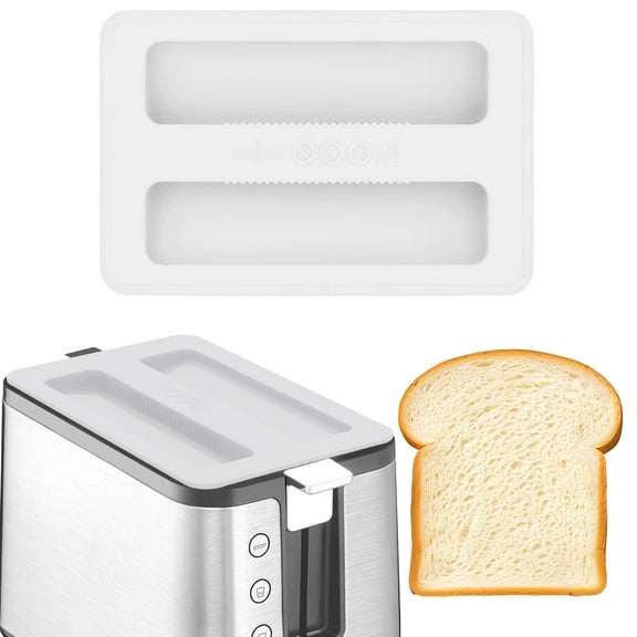 Bread Maker Cover Silicone Toaster Lid Protector, Clearance, for 2 Slice and 4 Slice Toasters Universal Kitchen Appliance Dustproof Top Cover 6.2X4.1inch, White(Short Style)