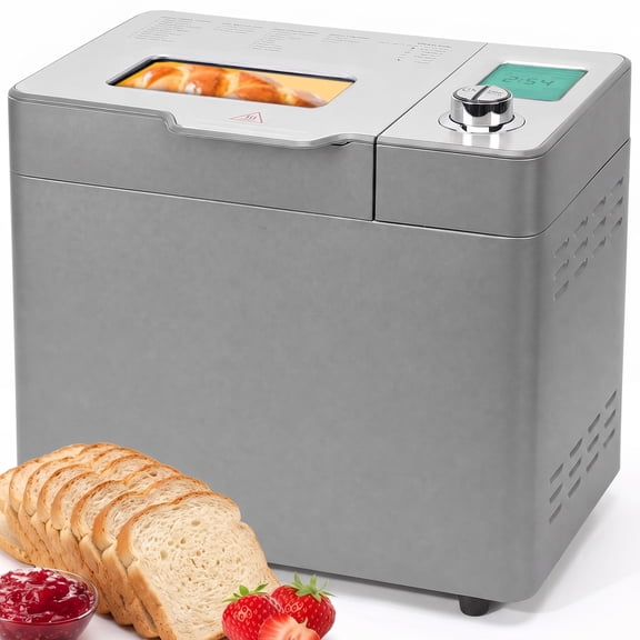 Bread Maker Machine, 25 in 1 Automatic Stainless Steel Bread Machine, 3 Loaf Sizes up to 2 Lb.,3 Crust Colors,Non-stick,Beginner-Friendly Controls, 15 Hour Timer, Easy to Clean Low Noise