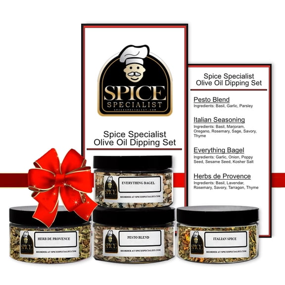 Bread & Olive Oil Spice Assortment Gift Set - 4 Seasonings Included - Weight Varies by Spice