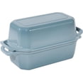thumbnail image 1 of Flavehc Bread Pan Cast Iron Loaf Pan with Lid Bread Loaf Pan 8.5x4.5 Inch Enameled Cast Iron Sourdough Bread Pan, LightBlue, 1 of 7