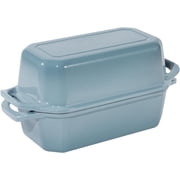 Flavehc Bread Pan Cast Iron Loaf Pan with Lid Bread Loaf Pan 8.5x4.5 Inch Enameled Cast Iron Sourdough Bread Pan, LightBlue