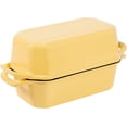 thumbnail image 1 of Flavehc Bread Pan Cast Iron Loaf Pan with Lid Bread Loaf Pan 8.5x4.5 Inch Loaf Pan Enameled Cast Iron Sourdough Loaf Pan, Yellow, 1 of 7