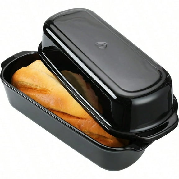 Bread Pan With Lid Ceramic Bakeware Tin For Baking Homemade Sourdough Loaves Stoneware Loaf Pans Or Cake Dishes For Oven Dishwasher Safe Tins 13.3 X 5.5 34 X 14cm