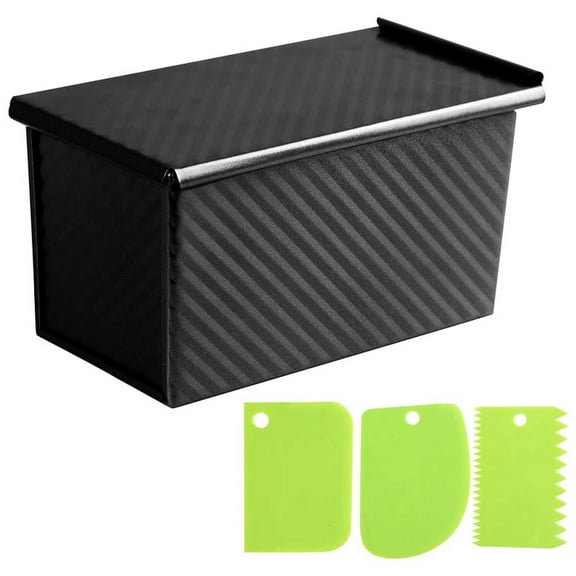 Bread Pans with Dough Scraper Cutter-Pullman Loaf Pan Lid