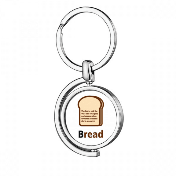 Bread Paragraph Food Read Rotating Keychain Metal Keyring Holder
