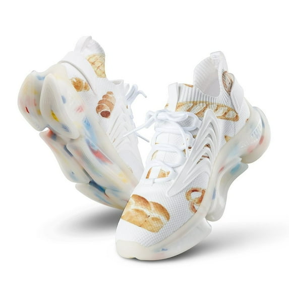 Bread Pattern Walking Shoes for Men Woman Lightweight Tennis Fashion Elastic Sports Shoes Cushion Basketball Shoes