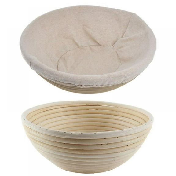 Bread Proofing Basket 10 Inch Round Natural Rattan Proofing Baskets with Linen Liner ,for Professional and Home Bakers