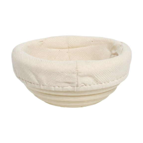 Bread Proofing Basket 13x6cm Banneton Round Rattan Dough Rising Bowl with Removable Cloth Liner for Home Baking Tools