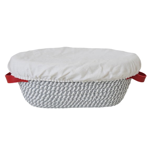 Bread Proofing Basket - Cotton Oval Banneton Basket Sourdough Proofing Baskets Round Proofing Bowls Handmade Rattan Baskets and Linersï¼10.2X5.5X3.7Inï¼Light Grayï¼ Happy Day!