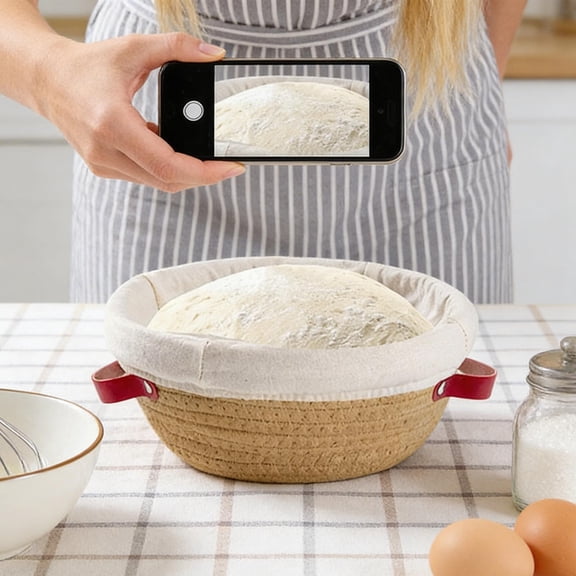 Bread Proofing Basket Handmade Rattan Woven Round Brotform for Home Baking Essential Sourdough Baking Supplies