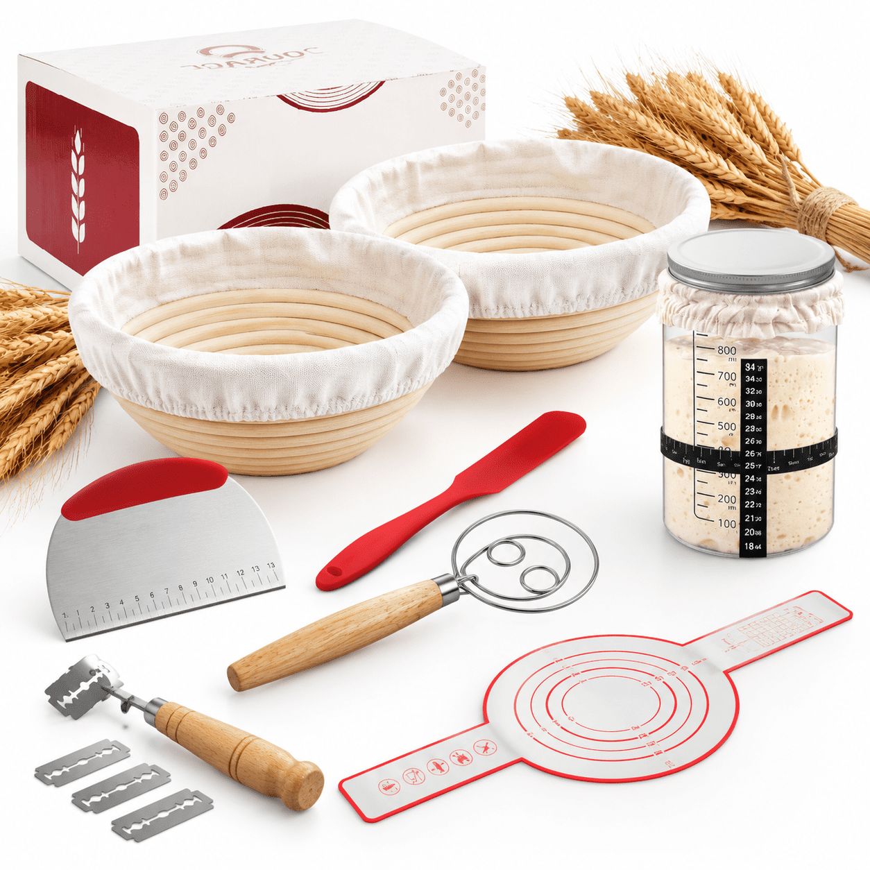 Bread Proofing Basket Set 10 Inch Round 9 Oval Banneton Sourdough ...