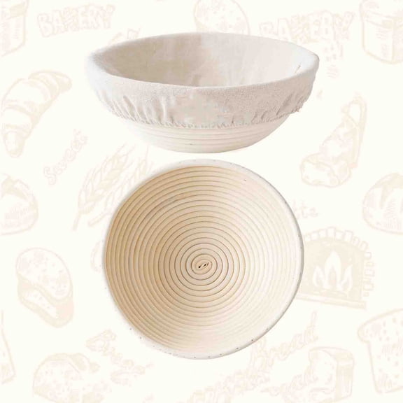 Bread Proofing Basket,Sourdough Banneton Basket, Nature Rattan Proofing Basket 9 Inch Round x2 with Liner, Artisan-Grade Sourdough Baking Essentials for Perfect Rise & Rustic Crust