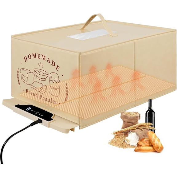Bread Proofing Box with 85-210?F Temp Control & 12H Timer, Full-Surface Heating Sourdough Warming Mat for Sourdough, Baking, Yogurt, Kombucha, and Daily Use(Medium)