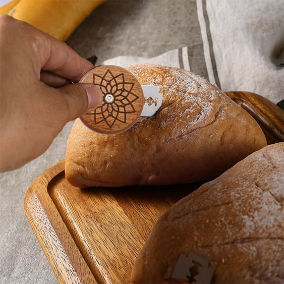 Bread Scoring Knife Under 5 ! Yannianjz Wooden Handle Cutter Baking Tool Bread Grooming Knife for Scoring Sourdough Bread Pastry Dough Lame Tool Stainless Steel Blade Home Baking