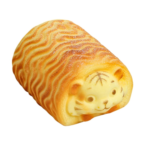 Bread Shaped Animal Slow Sensory Fidget Toy Tiger Design, Mindfulness Squeeze Toy for Stress and Anxiety Relief, Adorable Desk Toy for Office, Home, and Calming Activities