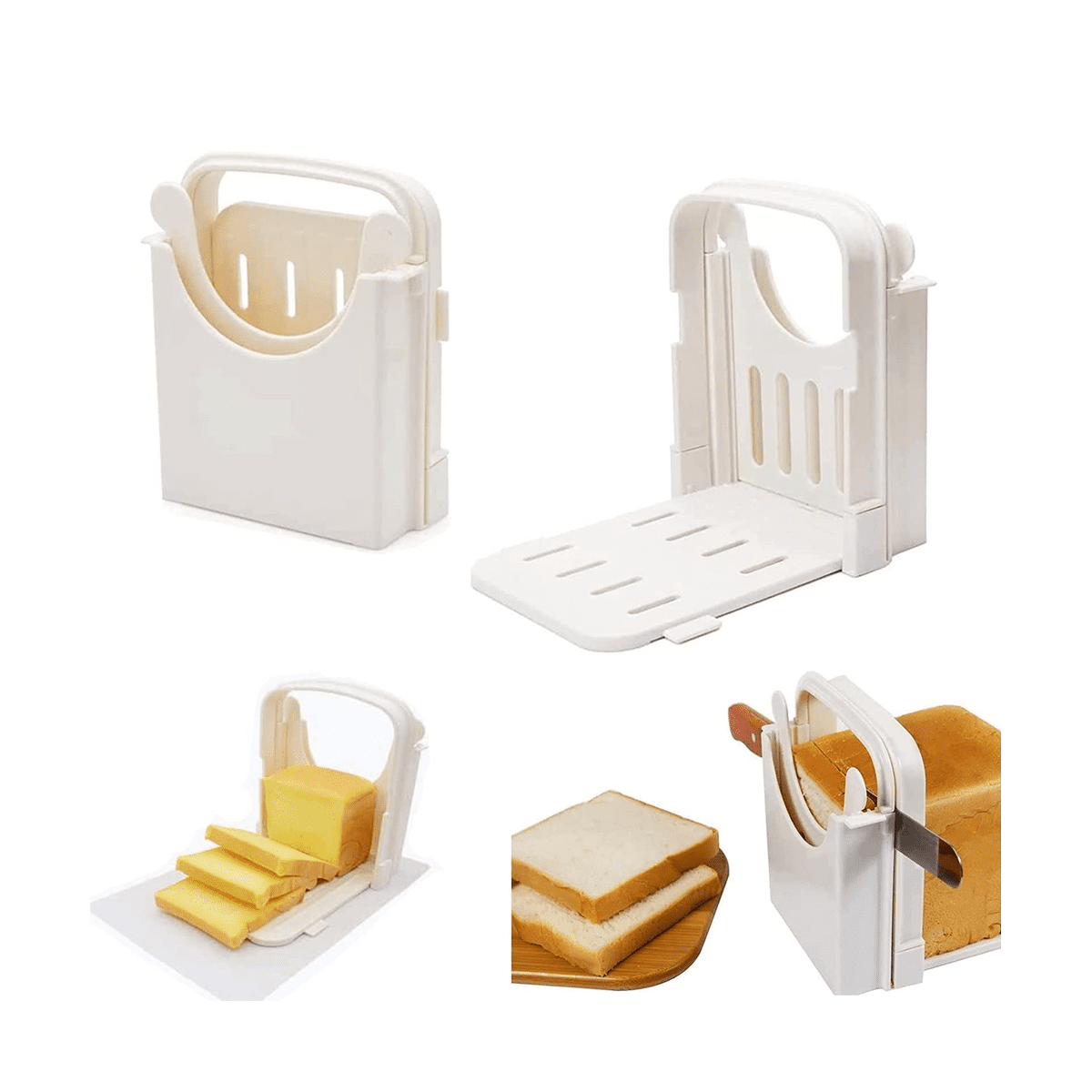 Bread Slicer, Foldable Bread Toast Slicer Sandwich Toast Slicing