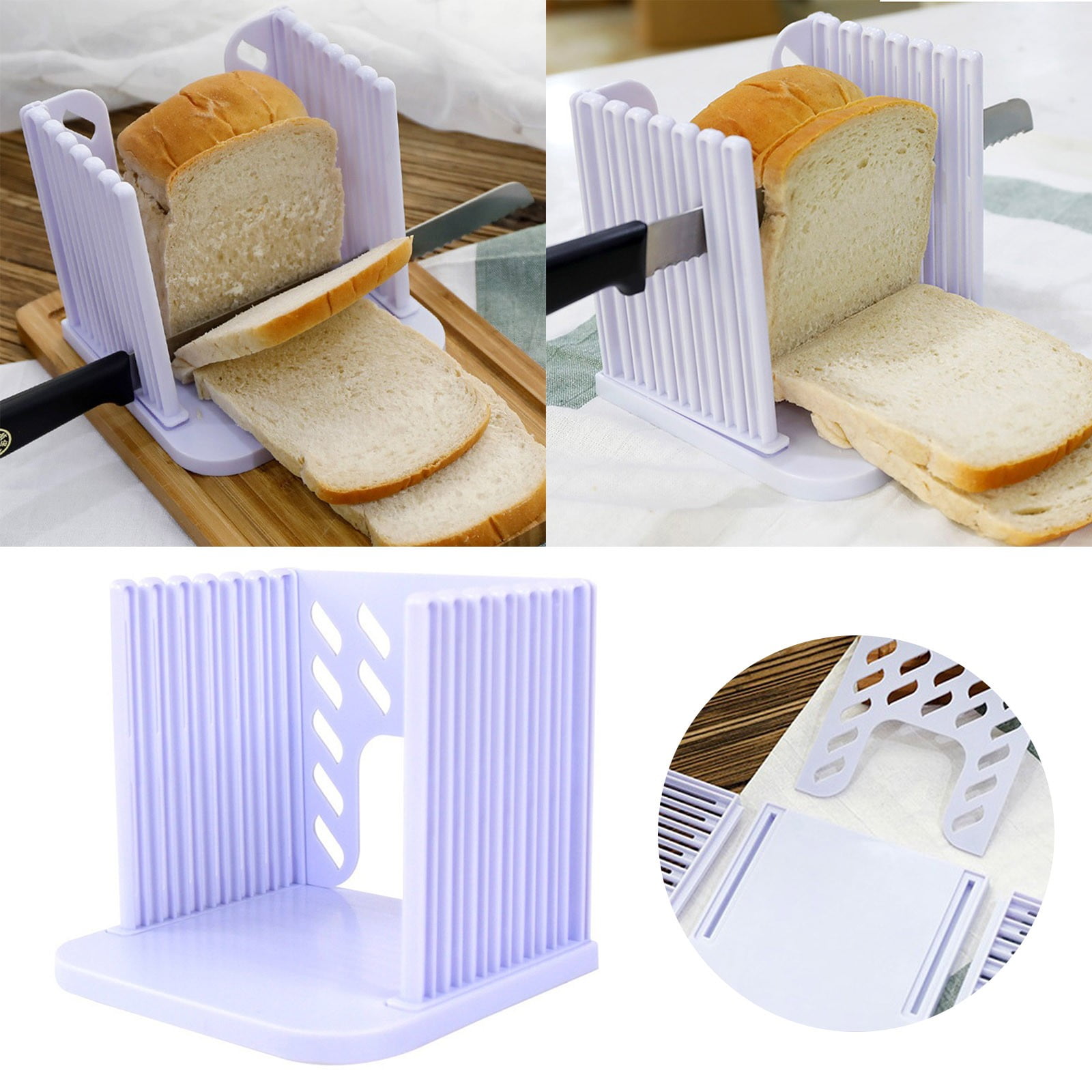 Bread Slicer For Homemade Bread Foldable And Compact Cutting With Crumb ...