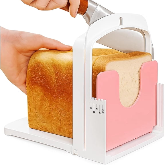 Bread Slicer for Homemade Bread Featuring a Thickness Guide - 5 Adjustable Settings, Foldable & Wall-Mountable for Efficient Storage, Ideal for Toast & Cheese!