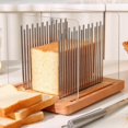 thumbnail image 1 of Bread Slicer, Bread Slicer For Homemade - Bread Cutting Guide Adjustable, Stainless Steel Slicing Guide, Durable and Stable Wooden Structure with Bread Knife, 1 of 6