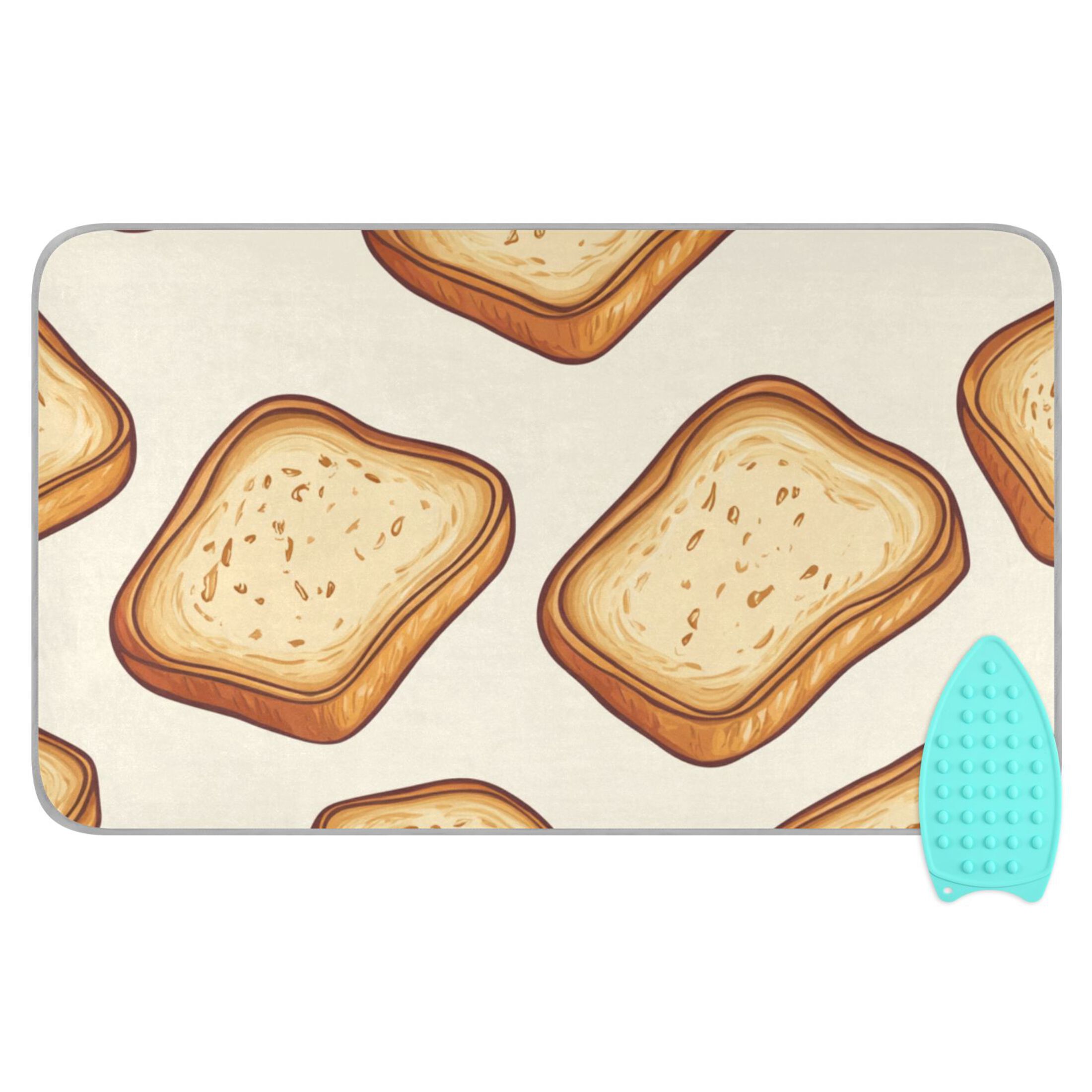Bread Slices Cartoon Ironing Board Covers Heat Resistant Ironing Pad Mat Portable for Travel Washer Dryer Table
