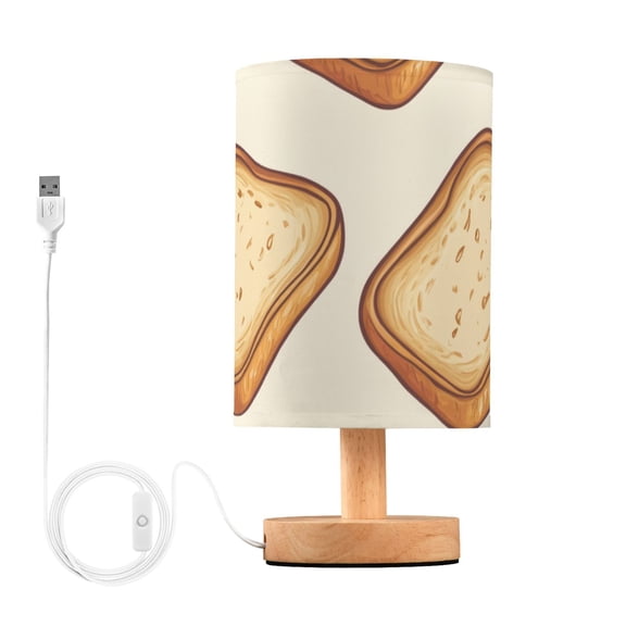 Bread Slices Cartoon Table Lamp for Desk Nightstand Lamp with USB Modern Gifts for Bedroom Living Room Kids Room