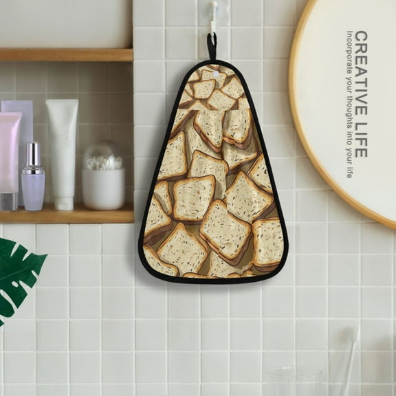 Bread Slices Hanging Kitchen Towel Machine Washable Hand Towel Bathroom Absorbent Towel Quick Dry Dishcloth