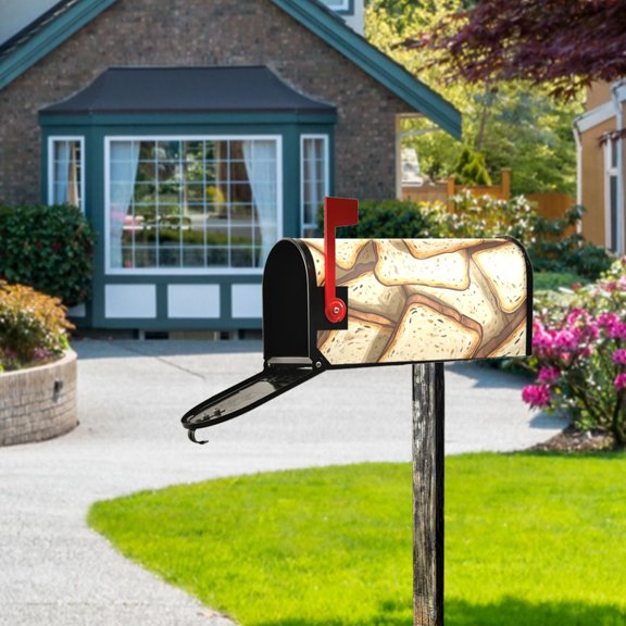 Bread Slices Mailbox Cover Magnetic Standard Size Post Box Cover Wraps Home Garden Decor 18" X 21"