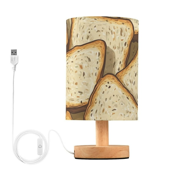 Bread Slices Table Lamp for Desk Nightstand Lamp with USB Modern Gifts for Bedroom Living Room Kids Room