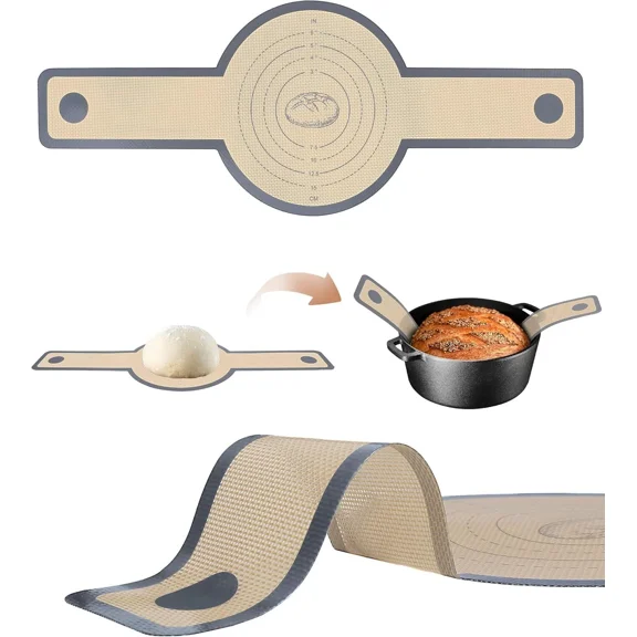 Bread Sling For Dutch Oven, Non-Stick & Easy Clean Reusable Bread Baking Mat, Wi