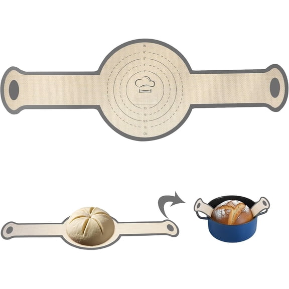 Bread Sling, Non- & Easy Clean Dutch Oven Baking Mat with  Handles,  Baking Sling to Transfer SourDough Easily,  Bread Mat Set