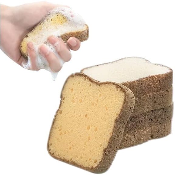 Bread Sponges, 6 Pcs Cute Toast-Shaped Kitchen Sponges