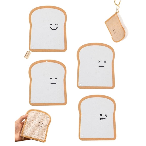 Bread Sponges Toast Shaped Pop-Up Compostable Dual Sided Kitchen Home Scrubber Pad Reusable Non Scratch Household Cleaning Tool Absorbent.