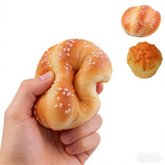 Bread Squishy,Needph Squishy,Realistic Bread Shaped Stress Relief Item – Soft Slow Rising Squishies Bread Fidget,Stress Ball for Adults,Prank & Gift for Birthdays, Easter & Christmas