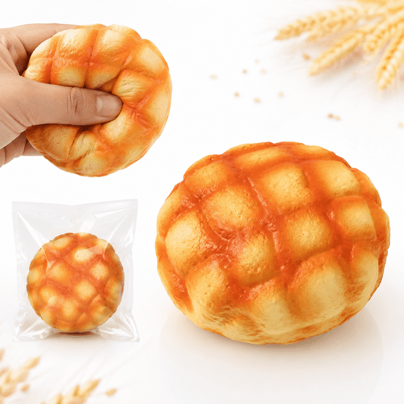Bread Squishy Toy, Slow Rising Squishy Bun Squeeze Toy, Soft Food-Shaped Fidget Toy for Tactile Play, Desk Decor and Novelty Gifts