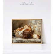 Bread Still Life Poster Rustic Kitchen Wall Art Bakery Decor, Unframed Paper Poster 8x10in