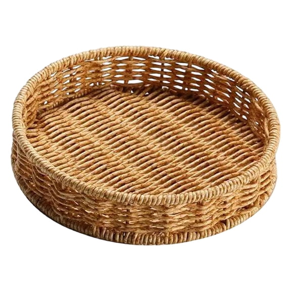 Bread Storage Basket Round Serving Tray Organizer Durable Plastic Hospitality Household Party