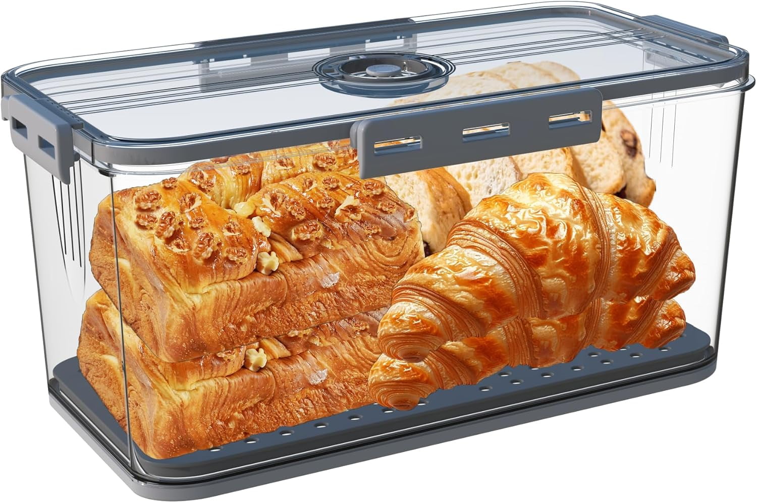 Bread Storage Baskets, 2 Pack Collapsible Bread Bins with Lids for ...