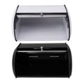 thumbnail image 1 of Bread Storage Bin,Bread Box With Mirror Finish Style for Kitchen Countertop, Bread Holder Storage Container With Small Window[Black], 1 of 9