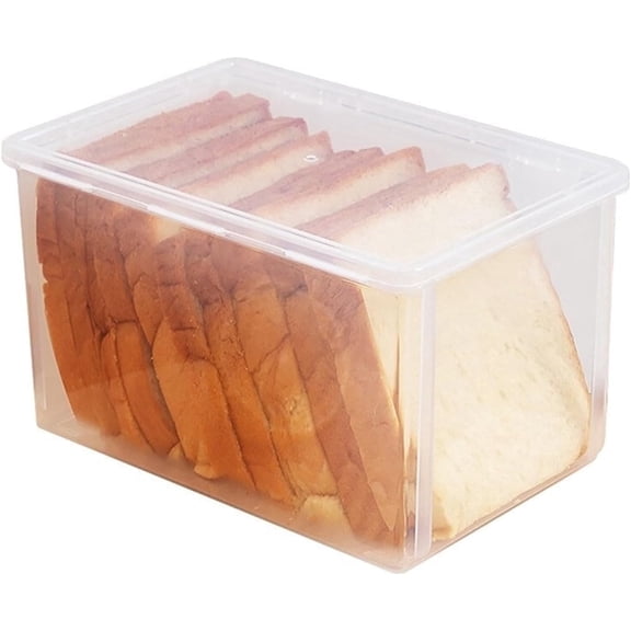 1 Pack Airtight Bread Storage Box,7.9 5 Extra Large Plastic Loaf Container with Lid for Homemade Bread,Bagel,Toast and Donut,Clear