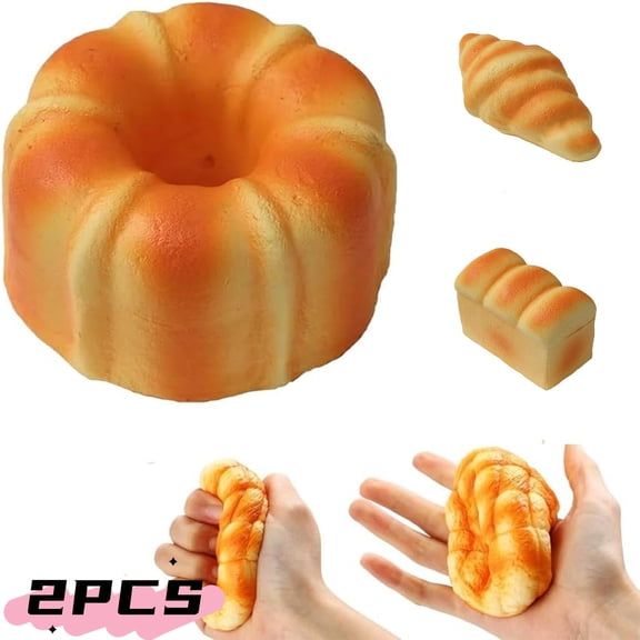Bread Stress Soft Toast Bread Shape Slow Rising Anxiety Relief Food for Adult Tricky Funny Birthday Gifts Simulation Fake Food Stress Balls Gifts