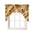 thumbnail image 1 of Bread Swag Valances for Windows, Small Curtains Drapes, Farmhouse Brown Chic Abstract Food Texture Kitchen Window Curtains Over Sink Rod Pocket Window Treatment Valance for Bedroom/Bathroom 56"x36", 1 of 5