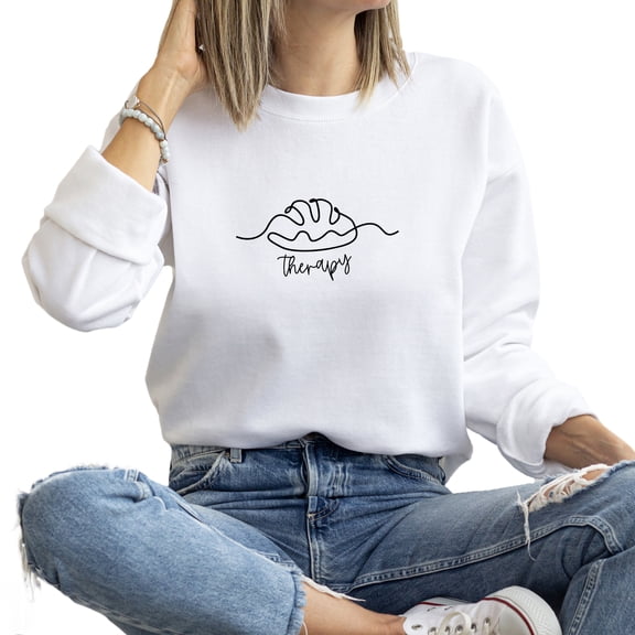 Bread Therapy Cute Sweatshirt Women Long Sleeve Fashion Graphic Shirts Cozy Weather Lover Pullover Tops